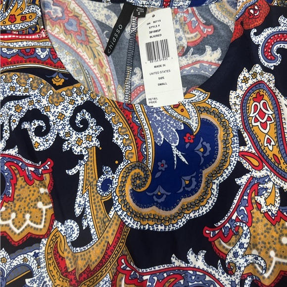 Chiasso Paisley Print Bell Sleeved Dress, Size Small - Picture 8 of 8